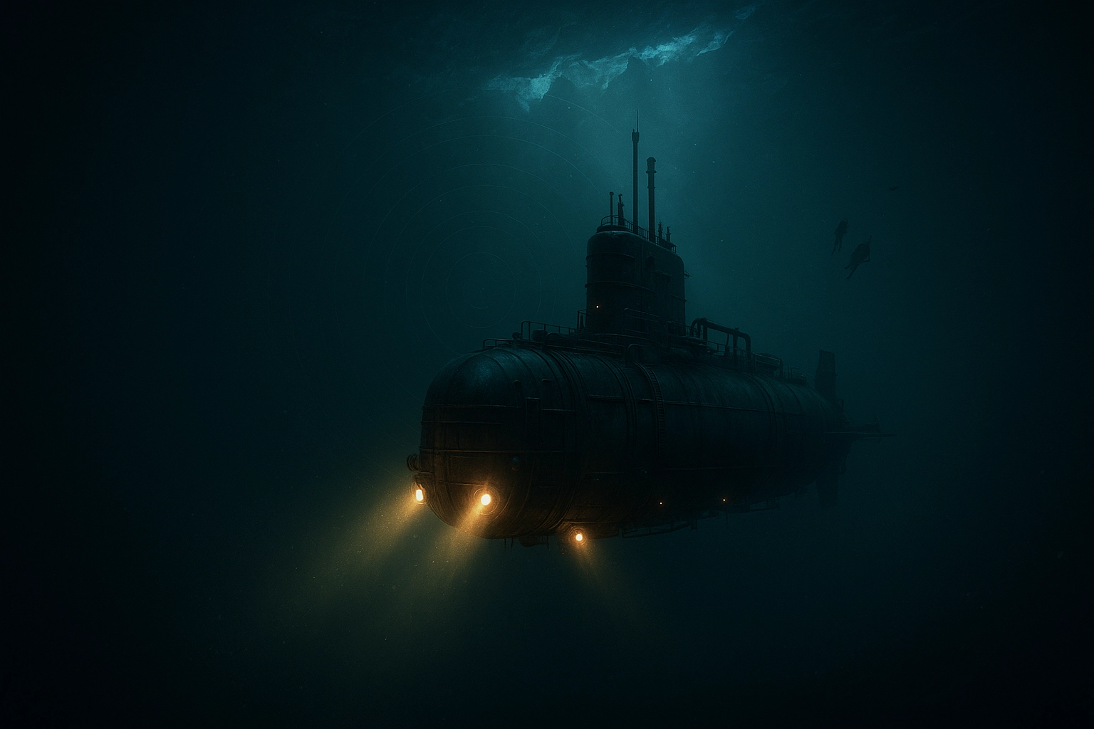 submarine under ice background